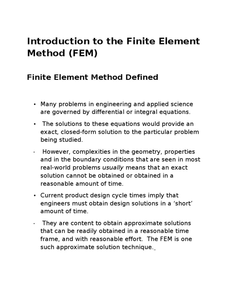 FEM: A Guide for Engineers | PDF | Finite Element Method | Equations