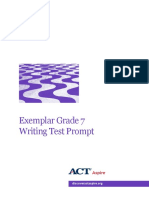 Exemplar Grade 7 Writing Test Prompt