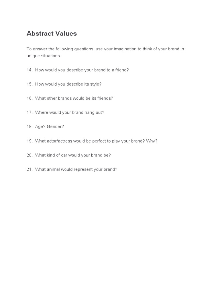 Abstract Values PDF