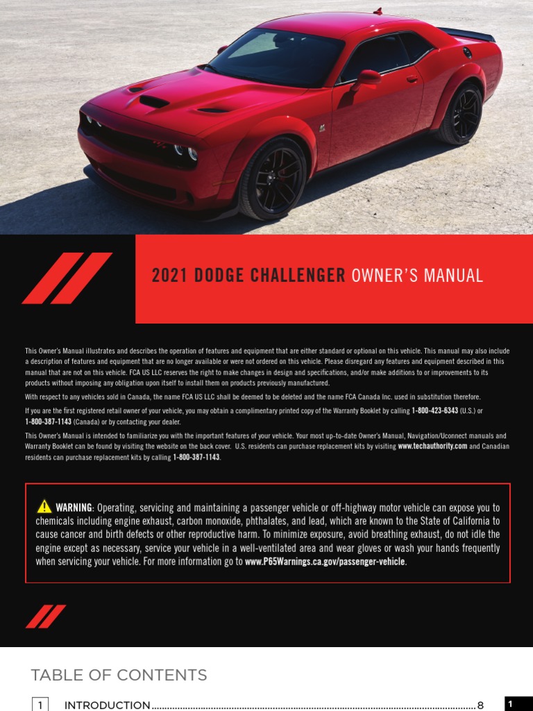 Mopar 2021 Dodge Challenger Manual Optimized PDF Trailer (Vehicle