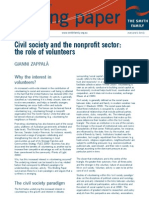 Civil Society and The Nonprofit Sector: The Role of Volunteers