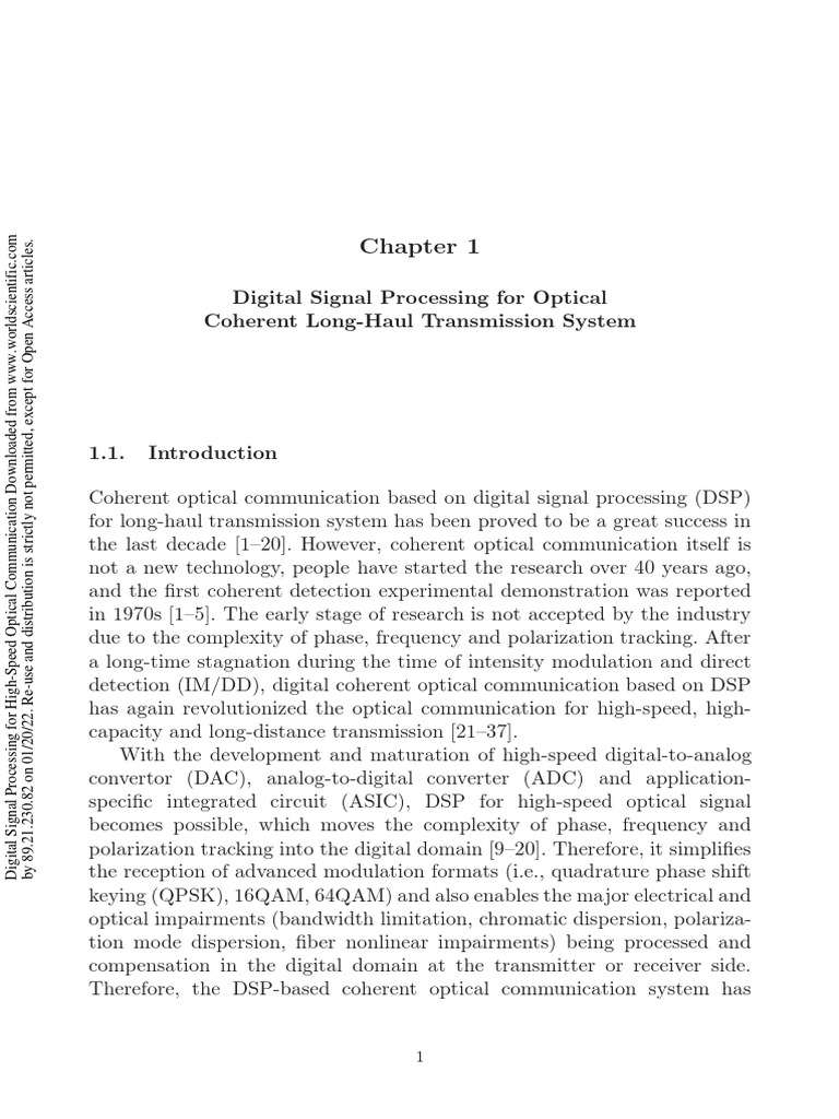 Digital Signal Processing For HighSpeed Optical Communication (275