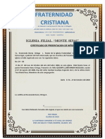 Certificado de Iglesia....