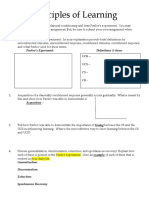 Principles of Learning: Pavlov's Experiment: Definitions & Items