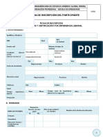 Formación profesional minera: Ficha de inscripción