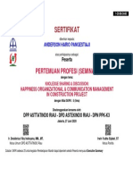 Sertifikat Happiness Organizational & Communication Management in Construction Project