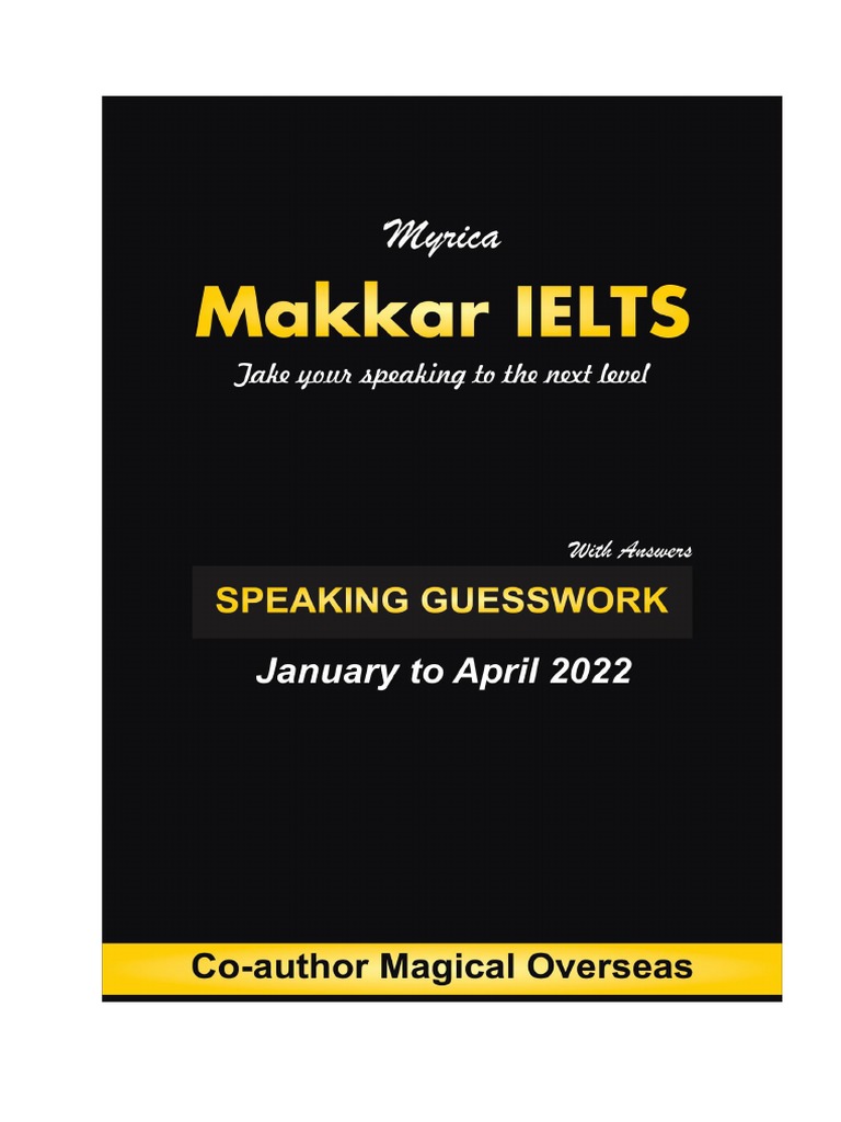 Makkar Ielts Speaking Pre Version January To April 2022 Pdf