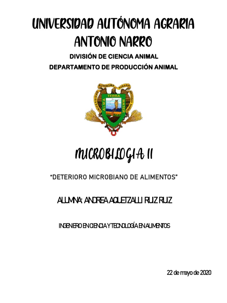 Deterioro Microbiano de Alimentos | PDF | Alimentos | Las bacterias