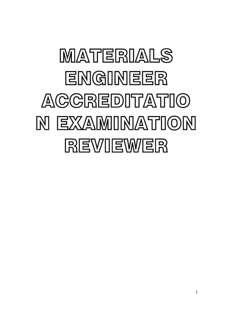 Materials Engineer Accreditation Examination Reviewer PDF Concrete Road Surface