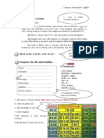 Verb To Be - Text + Exercise