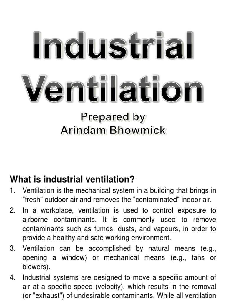 Industrial Ventilation PDF Ventilation (Architecture) Pressure