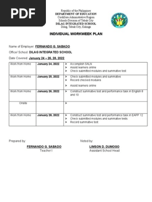 work week plan