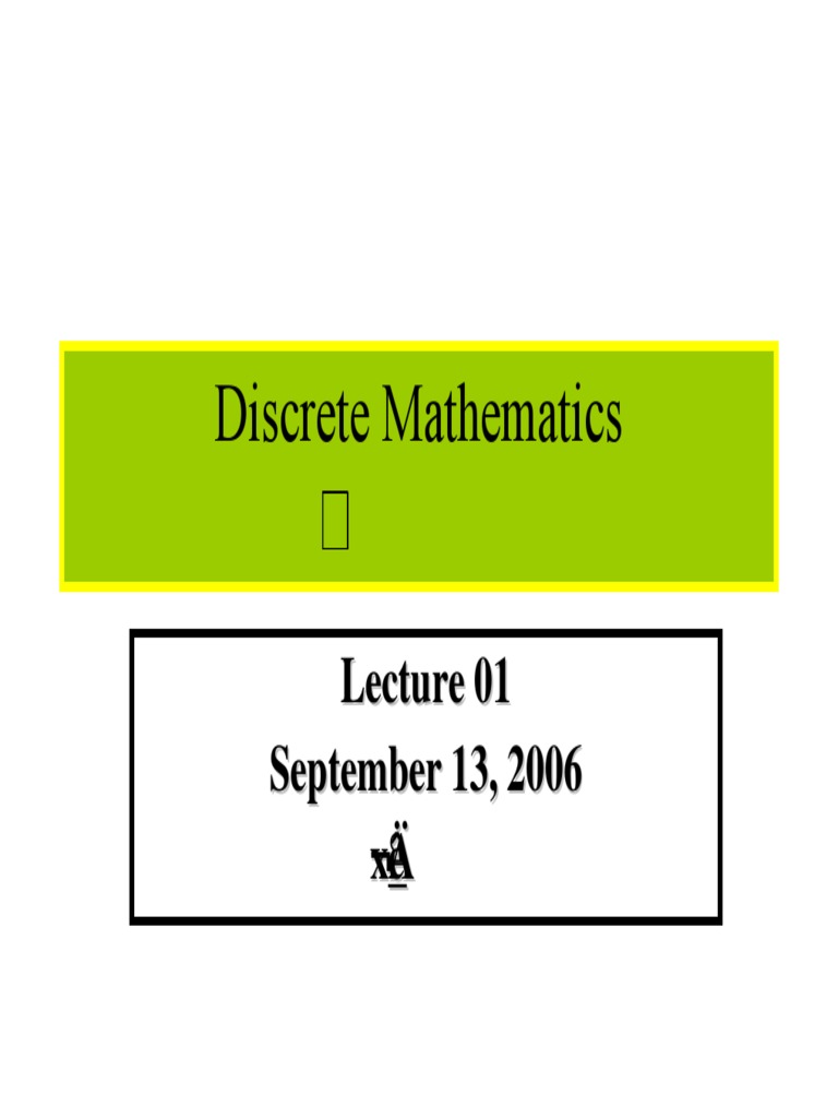 Discrete Mathematics: September 13, 2006 | PDF | If And Only If ...