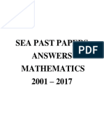 SEA PAST PAPERS Answers