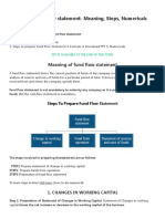 Format of Fund Flow Statement-Meaning, Steps, Numericals