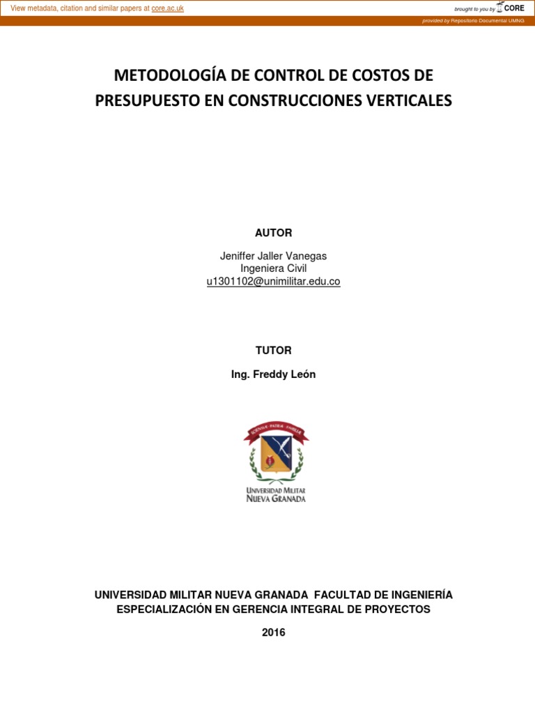 Control de Costos en Construcciones Verticales | PDF | Presupuesto ...
