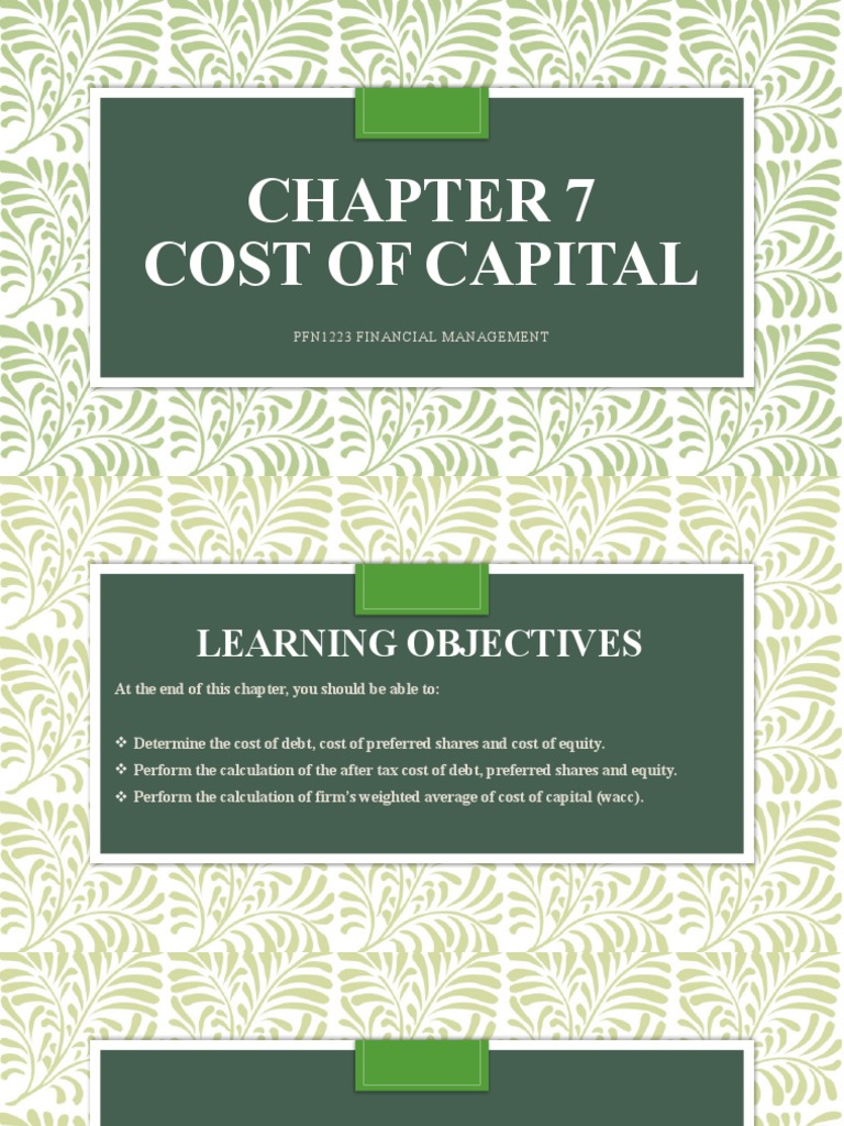 Cost of Capital: Pfn1223 Financial Management | PDF | Cost Of Capital ...