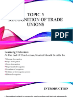 TOPIC 5 Recognition of Trade Unions