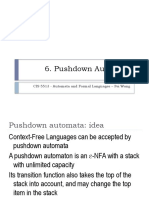 Pushdown Automata: CIS 5513 - Automata and Formal Languages - Pei Wang