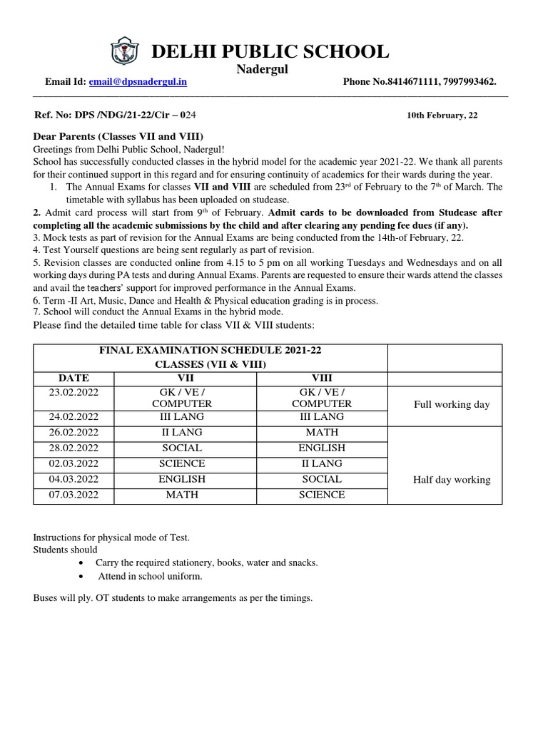 Grade 7&amp;8 Circular | PDF | Test (Assessment) | Online And Offline