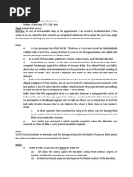 Topic: Actions That Survive Doctrine: in Case of Unreasonable Delay in The Appointment of An Executor or Administrator of The