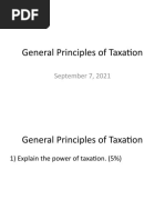 General Principles of Taxation