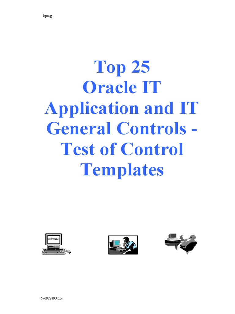 Top 25 Oracle IT Application and IT General Controls - Test of Control ...