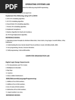 Operating Systems Lab: Implement The Following Using C/C++/JAVA