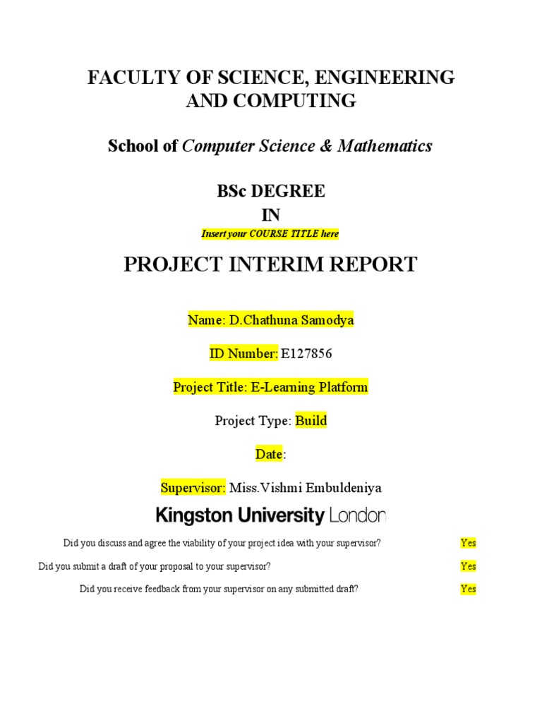 KU Topup - Interim Report Template (AutoRecovered) | Download Free PDF