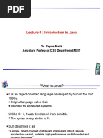 Lecture 1: Introduction To Java: Dr. Sapna Malik Assistant Professor, CSE Department, MSIT