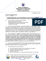 Division Memorandum Online Enrolment of Pre-Registered Participants To Seaieti Courses Under The Neap Professional Development Programs