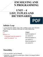 Unit - 4 List, Tuples and Dictionaries