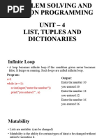 Unit - 4 List, Tuples and Dictionaries