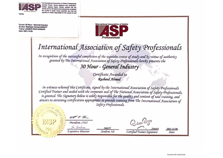 Osha Certificate PDF