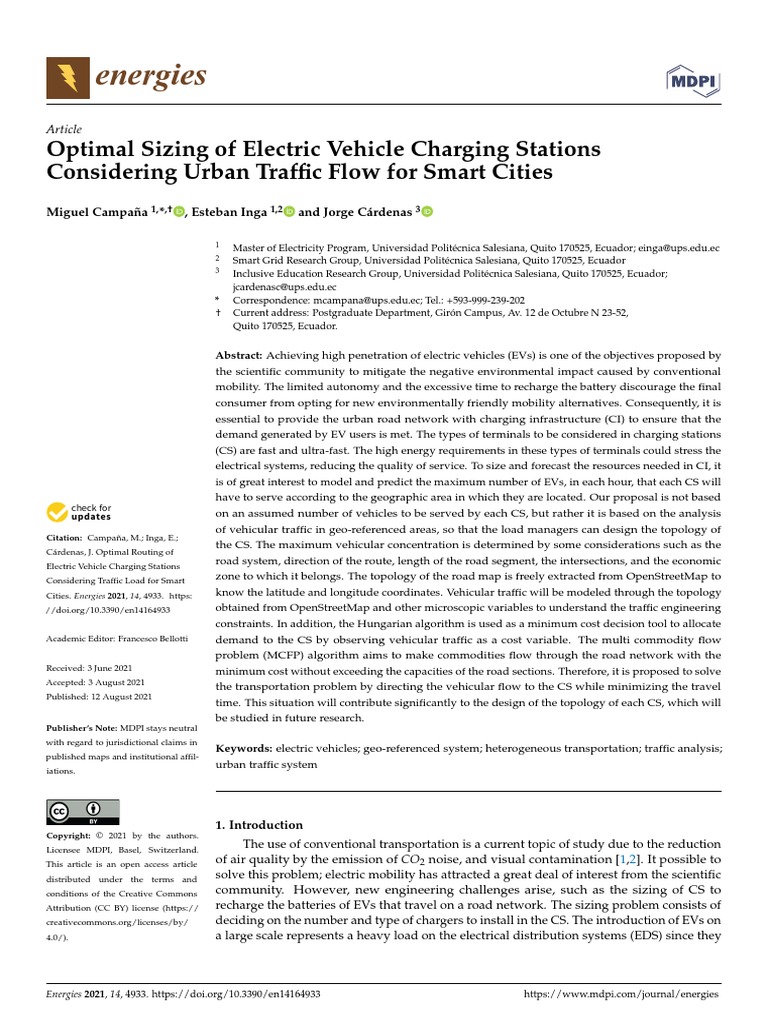 Optimal Sizing of Electric Vehicle Charging Stations Considering Urban ...