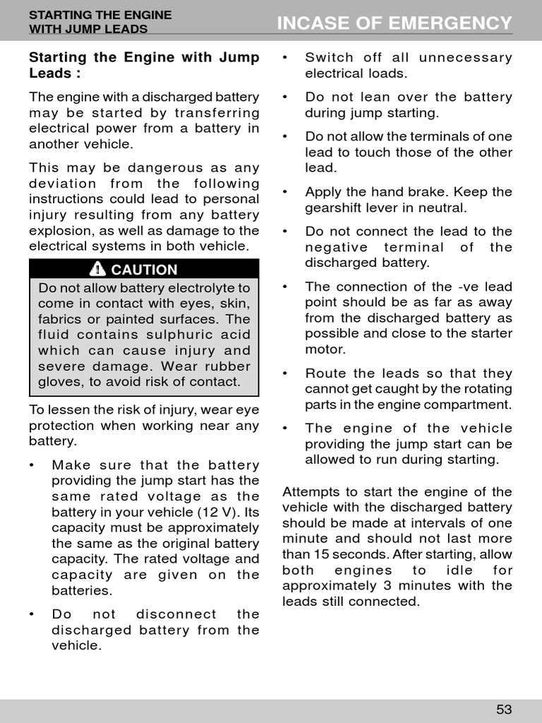 Starting and Jump Starting a Vehicle A Comprehensive Guide to Battery