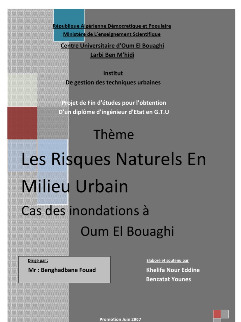 Risques d'inondations à Oum El Bouaghi | PDF