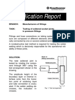 Application Report: Branch: Manufacturers of Fittings Task: Testing of Soldered Socket Joints in Pressure Fittings