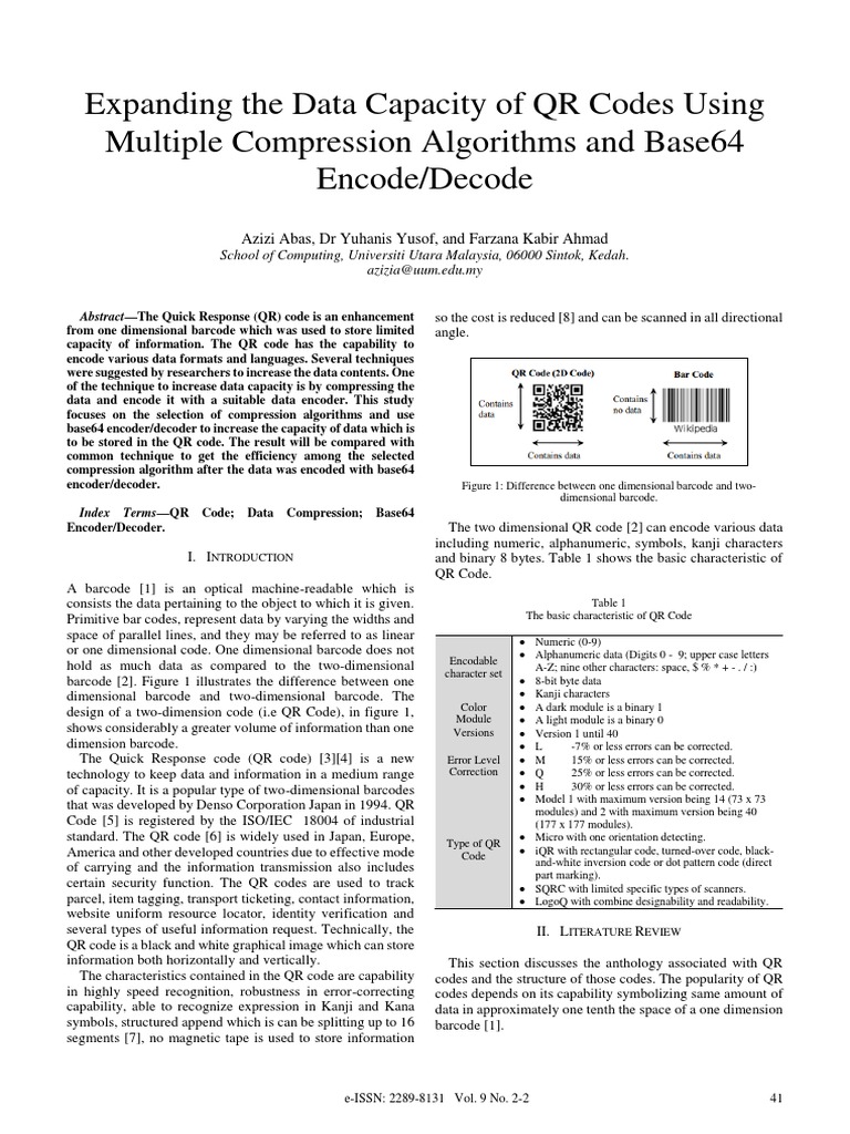 Expanding The Data Capacity of QR Codes Using Multiple Compression