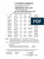 Department of Law: Osmania University, Hyderabad