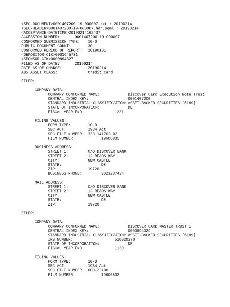 19 000007 PDF Asset Backed Security U.S. Securities And