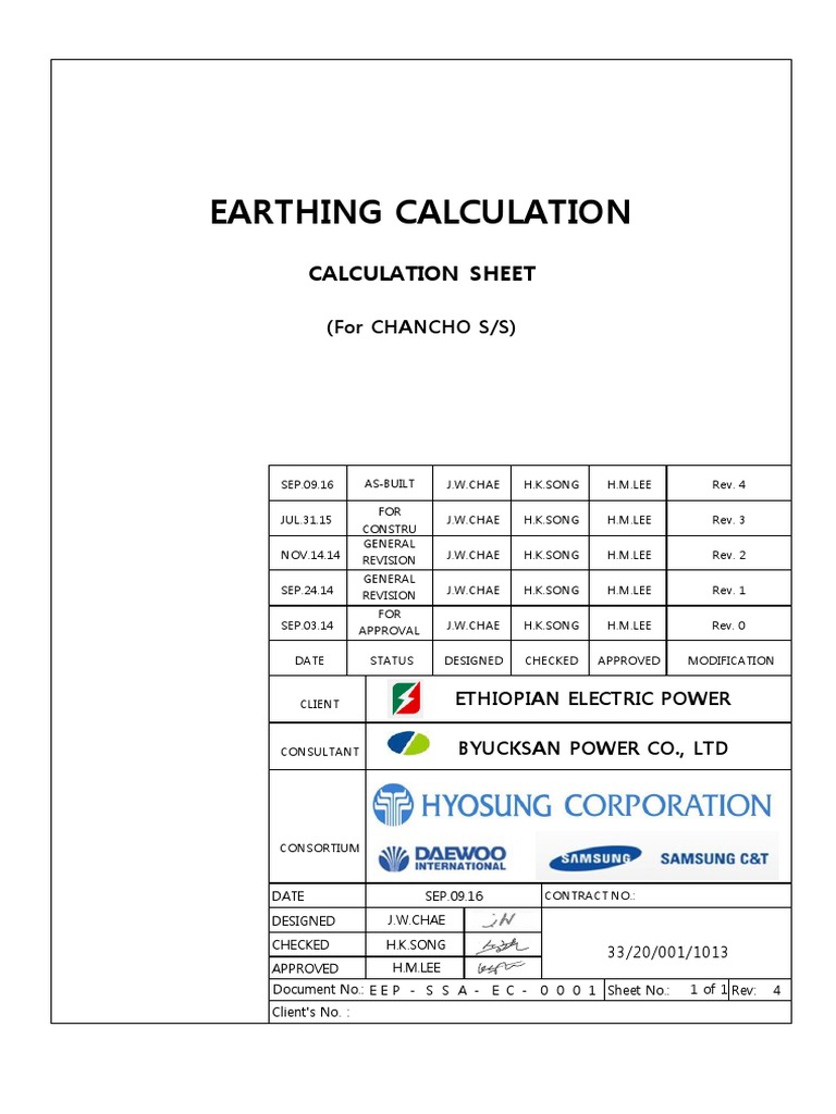 EEP-SSA-EC-0001 - Grounding Calculation | PDF | Electrical Substation ...
