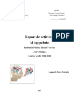 Raport de Activitate Logopedica Sem I - 2021