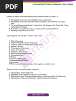 Project Guidelines: Economics Class 11 Project On Measures of Central Tendency