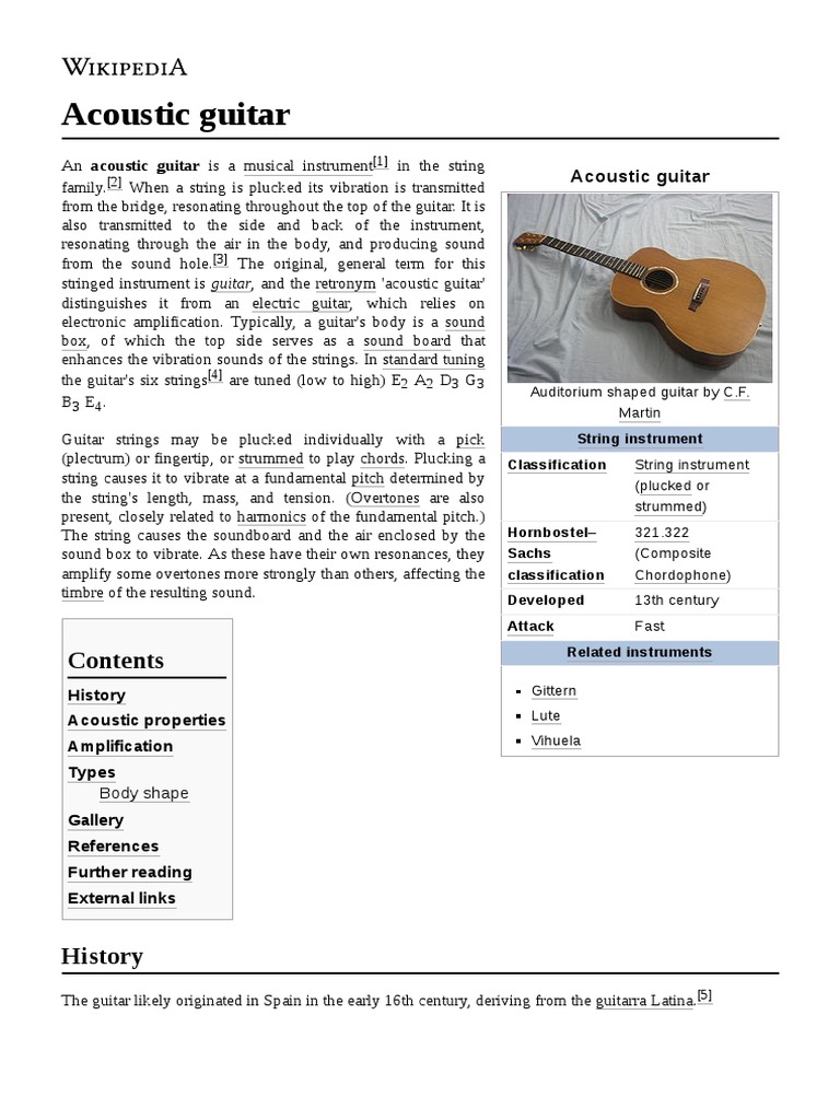 Acoustic Guitar | PDF | String Instruments | Guitars