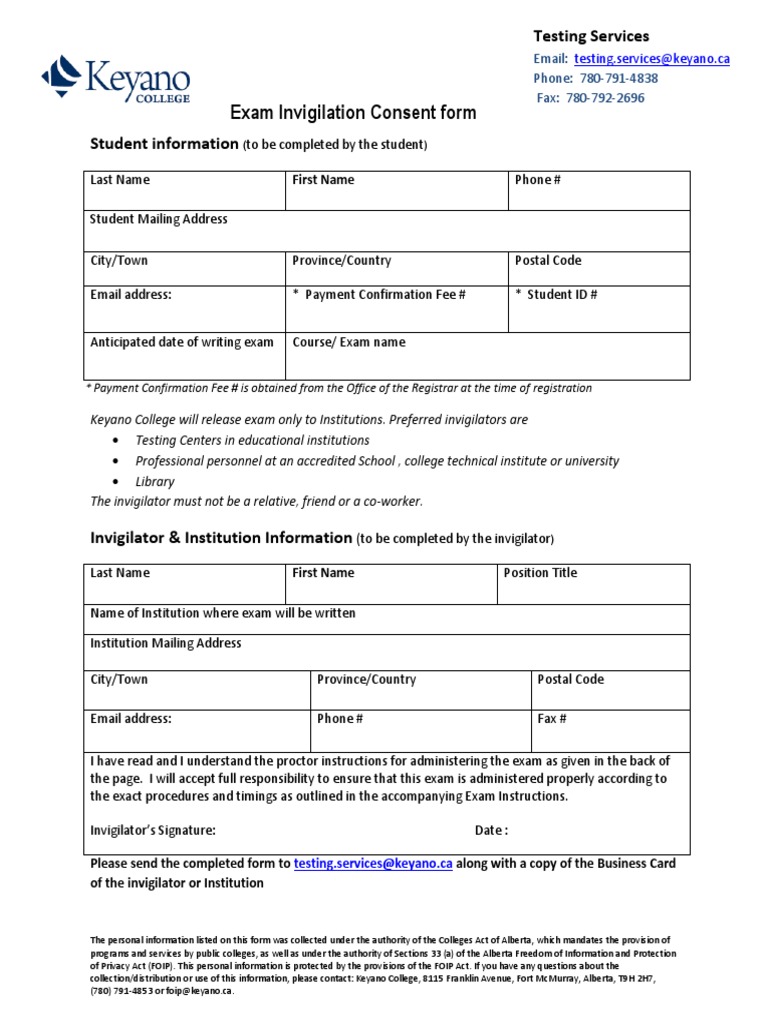PE Exam Invigilation Consent Form | PDF | Test (Assessment) | Mail
