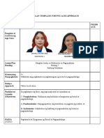 Lesson Plan Template For Pnu-Aces Approach: (Topic)