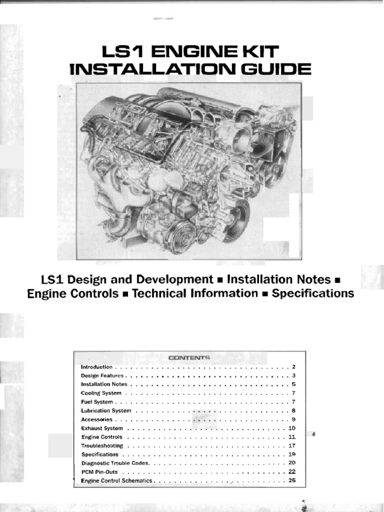 Ls1 Engine Installation Guide Design and Notes PDF Propulsion