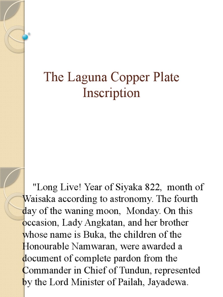 The Laguna Copper Plate Inscription PDF