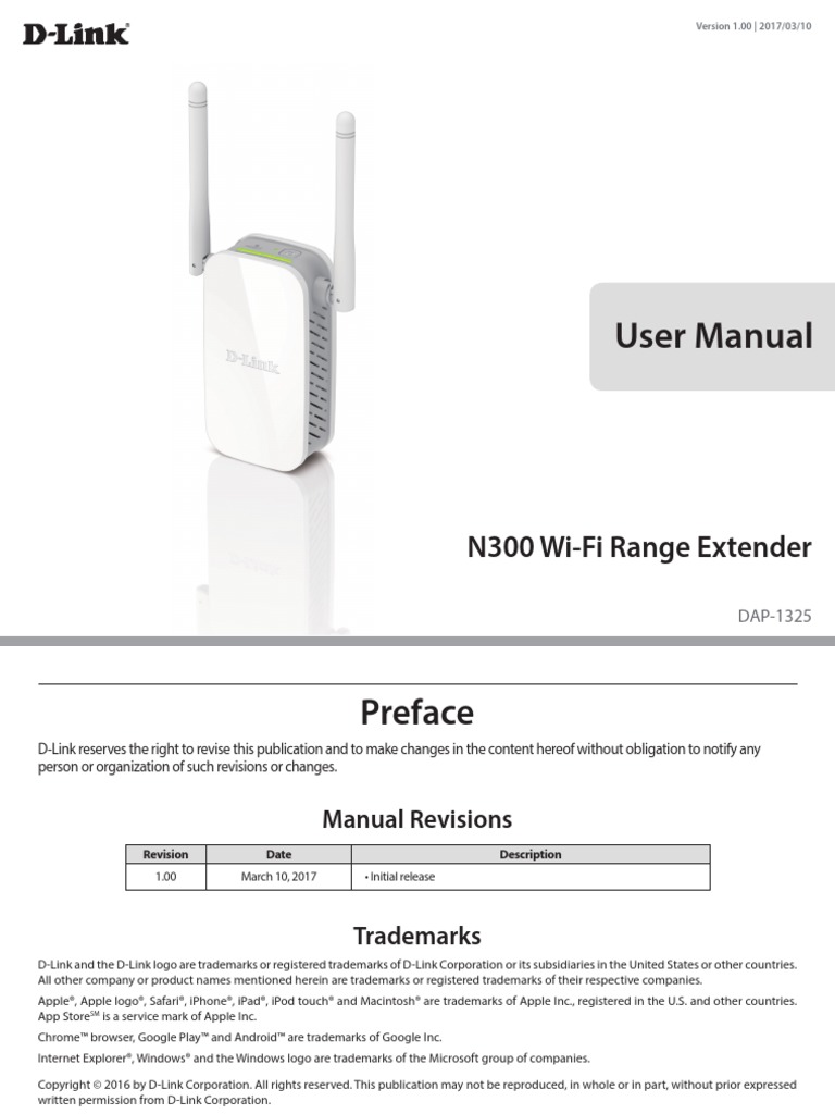 DAP-1325 A1 Manual 1.00DI | PDF | I Pv6 | Wi Fi